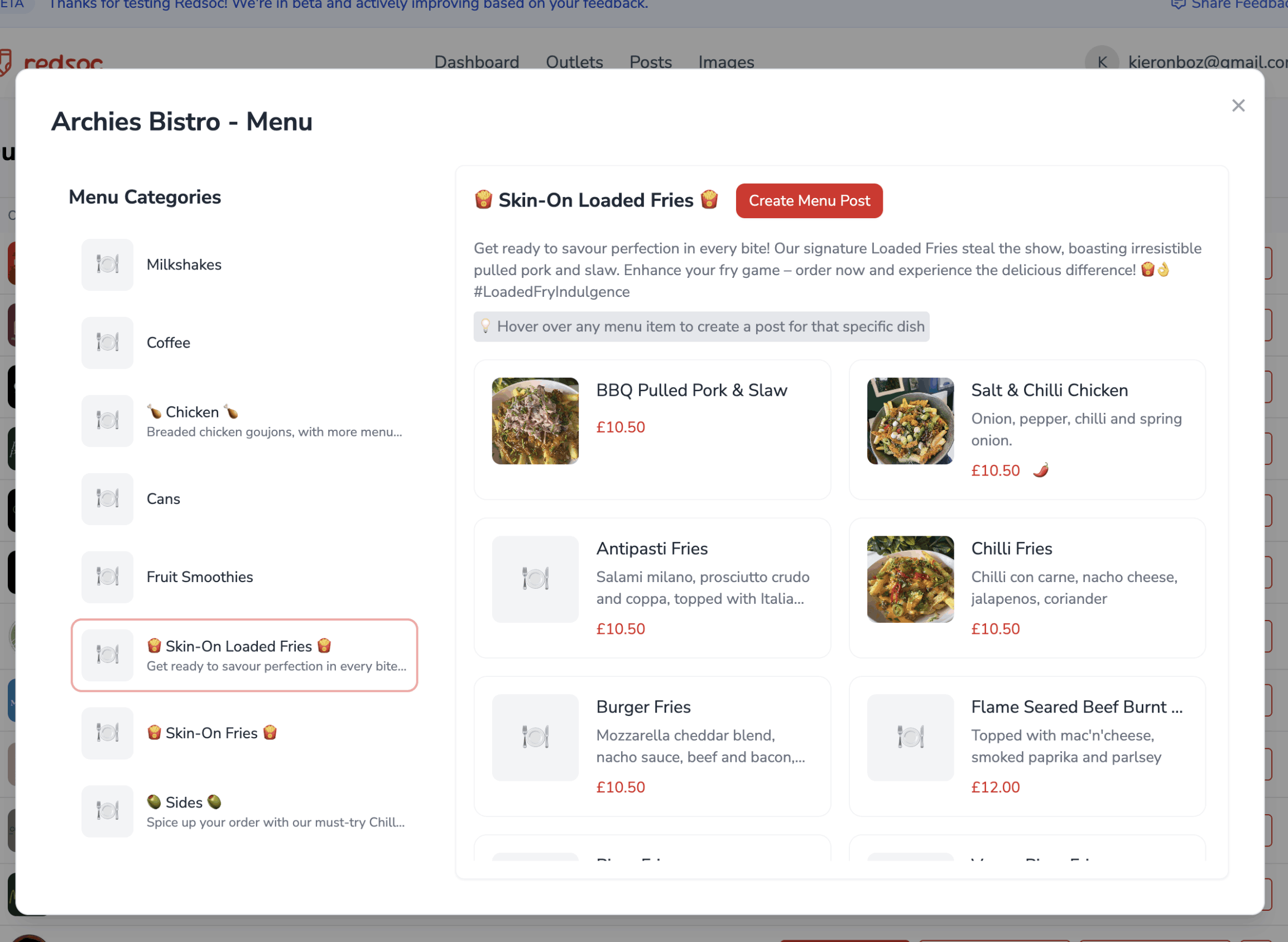 Create Post from Menu Example